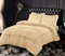 Tamor® Embroided Baratta Stitch Duvet Cover Set with Matching Pillowcases - Ultra-soft Brushed Microfibre – Chic & Modern Design – Easy Care & Machine Washable (Beige/Gold, King)