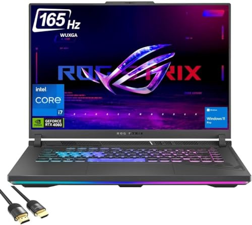 ASUS ROG Strix G16 Gaming Laptop, 16 WUXGA 165Hz Display, GeForce RTX 4060 140W, 13a generazione Intel 14-Core i7-13650HX, 32GB DDR5, 1TB NVMe SSD, TB 4, 4-Zone RGB, WiFi 6E, PDG HDMI 2.1, Win 11 Pro