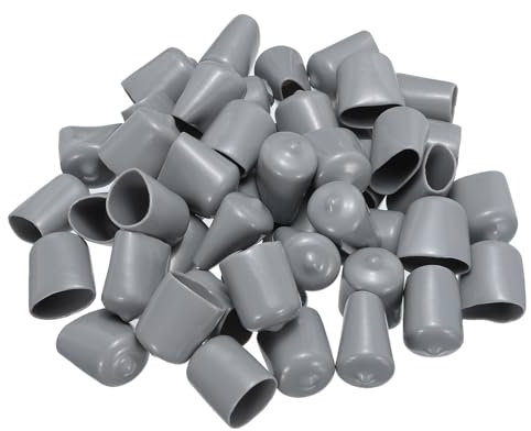QUARKZMAN 50Stk Gummi-Endkappen 19mm(3/4) ID Vinyl PVC Rundrohr Bolzenkappe Abdeckung Schutzvorrichtungen für Schraubengewinde Grau