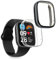 kwmobile Coque Compatible avec Xiaomi Redmi Watch 3 Active Coque - 2X Étui Cadre écran en Silicone pour Fitness Tracker - Transparent-Noir
