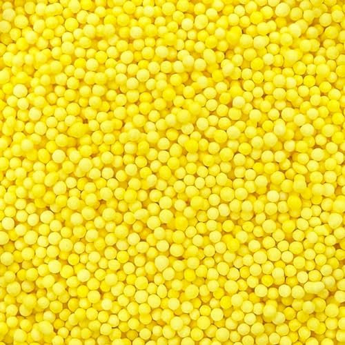 A Pinch Of - 100s and 1000s - Yellow Cake Topper Sprinkles - 30g Edible Matt Ball Cupcake Decorations - Weddings, Christenings & Summer Parties