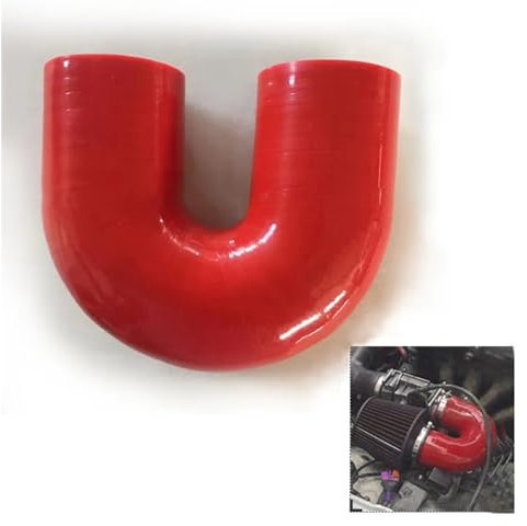 HUAKU 180 Grad ID 76 mm 3 Zoll U-Bogen-Kupplungsbogen, Turboschlauch, Ladeluftkühler, Ansaugrohr, U-förmiges (4-lagiges) Silikon (Color : Black)
