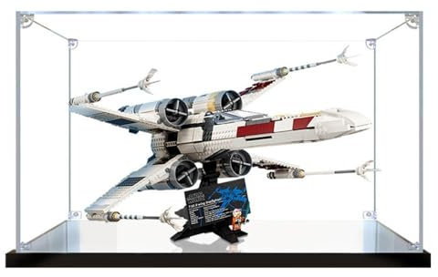 Caikbms Acryl Vitrine Kompatibel Mit Lego 75355 X-Wing Starfighter Steinmodell, Staubdichte Vitrine Zusammenbauen Durchsichtige Dicke Vitrine Für Sammlerspielzeug A,2mm