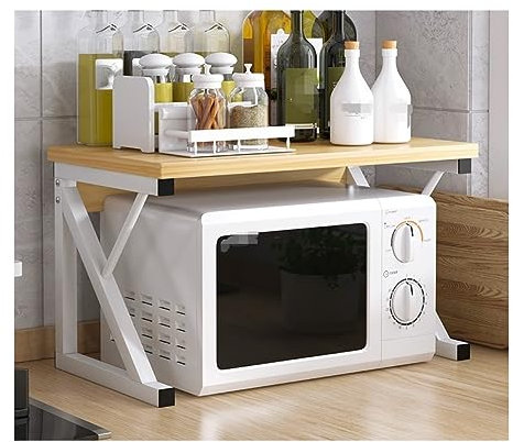 Rejilla para horno microondas Soporte para microondas Placa de rejilla para horno microondas de 2 niveles Marco de acero Soporte para microondas Estante de cocina Estante para condimentos Estante