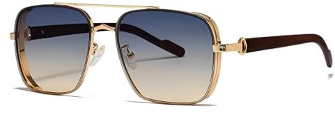 No Name Ltd Occhiali da sole sfumati di colore giallo per uomini e donne, bordo dorato, senza cornice, celeb rapper, eleganti e alla moda, lenti sSmoke Eyewear, nuovi per il 2025 UK, Oro rosa