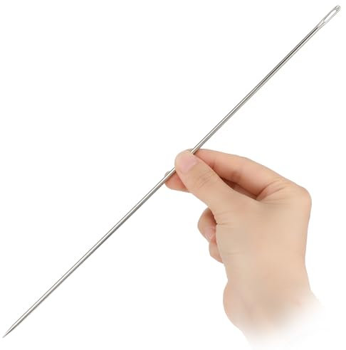 Yuanchu 12 Zoll lange Nähnadeln,Nähnadeln mit großem Öhr professionelle Polsternadel einfach einzufädeln Leder-Nähnadeln lange Hand NäHnadeln für Zuhause Leder Wandteppich Stickerei Teppich Heimwerken