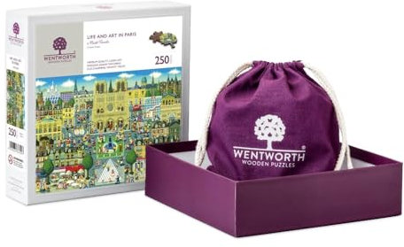 Wentworth Jigsaw Puzzle – Life and Art in Paris – 250 Pieces - For Adults - Shaped Puzzle Pieces & Themed Whimsies - Great for a Gift