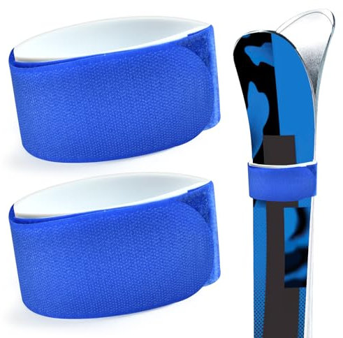 Skibänder Klett Ski Strap, 2 Stück Verstellbare Nylon Skigurte mit Klettverschluss, Skier Befestigungsbänder Skiband Klett Skiclip Ski-Klettband, Ski Zubehör für Skibretter Skistöcke Skiausrüstung