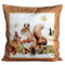 Raebel OHG Tischdecke Mitteldecke Tischläufer Kissen Herbst Druckdesign Eichhörnchen mit Herbstfrüchten Terracotta bunt (Kissenhülle 40 x 40 cm)