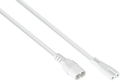 Kabelmeister Euro-Verlängerung Stecker C8 an Buchse C7 / Euro 8, weiß, 3m