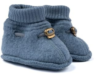 Mikk-line Woll Hausschuhe Kinder 50/56 Flint Stone | Krabbelschuhe Baby in Wool Und Polyster Für Mädchen und Jungen | Woll-Babysocken | Lauflernschuhe Baby | Babyschuhe 0-6 Monate