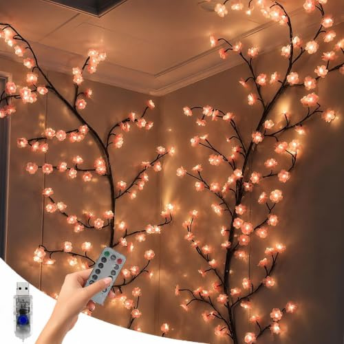 RuiDay Cherry Blossom Lights, 1.8m 96 LED USB Cherry Blossom Tree Light