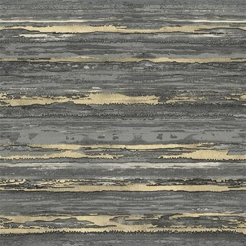 Arthouse Sahara Black/Champagne Heavy Vinyl Wallpaper - Textured Abstract 100177