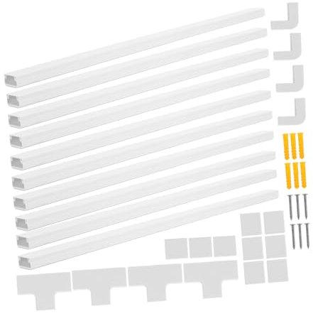 HOMSFOU Cord Storage Set Wire Storage Cable Management Wire Protector Hide Wires Cable Sleeve Paintable Wire Cover Wire Covers for Cords Audio Video Cable Hider LED Strip Cover PVC White