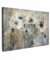 MuchoWow© Impression sur Toile Decoration Murale Peinture 120x80 cm Tableaux Art Décoratif Muraux Décoration Chambre Fleurs - Plantes - Gris - Abstrait