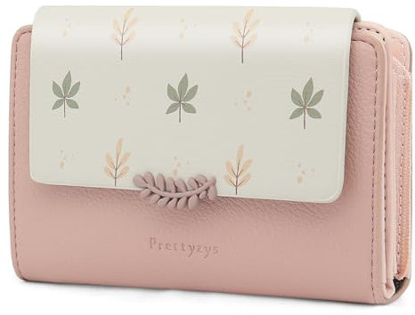 REETEE Portefeuille Femme en Cuir PU Porte Monnaie Femme Petit Format Porte Feuilles pour Femme avec 10 Porte Carte, Porte-Feuille Femmes Zippé Pochette à Monnaie (Z-Rose)