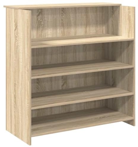 vidaXL Empfangstheke Sonoma-Eiche 100x50x103,5 cm Holzwerkstoff, Empfangstresen, Salon Empfangstheke, Kassentheke, Empfangstisch, Büro Empfangstheke