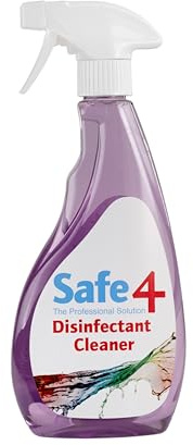 Safe4 Professional Surface Disinfectant Cleaner Ready to Use - Safe for Pets - Ideal for Home, Animal, Bird & Pet Cages & General Commercial Office Cleaning (500 ml (Pack of 1), Lavender)