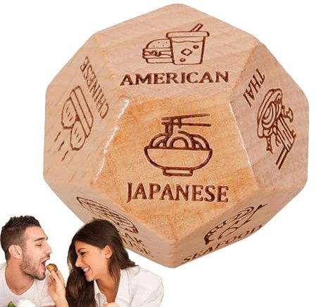 yybng Date-Night-Würfelspiel, Entscheidungswürfel Essen Für Paare, 12-seitiges Paar-Würfelspiel, Datum-Nacht-Würfel Jubiläumsgeschenk Lustige Date Night Geschenk