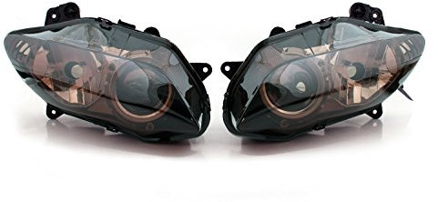 Areyourshop Scheinwerfer Frontleuchte Scheinwerfergitter Rauch Fit für Yamaha YZF R1 1000 04-06