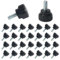 KINDPMA 30pcs Vis à Poignée Boutons de Serrage Vis à Oreilles Moletée M4 x 10mm Vis de Fixation à Tête Ronde en Plastique pour Machines-Outils, Meuble, Appareils Électroniques