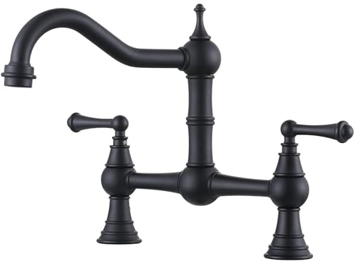 Rubinetto da cucina in bronzo antico Rubinetto a ponte in ottone con spruzzatore laterale adatto per lavello da cucina