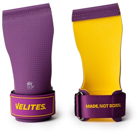Velites I Paire de gants Quad Ultra sans magnésium pour athlètes de crosstraining ou de gymnastique I améliore vos résultats et atteint vos objectifs I Taille XL I Couleur violet moutarde