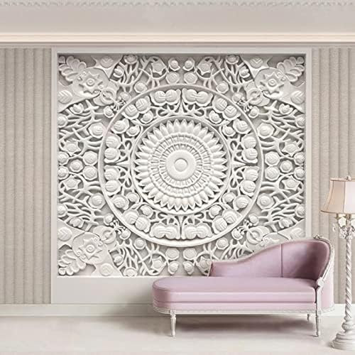 XLMING Scultura In Gesso Bianco 3D Carta Da Parati Soggiorno Divano Camera Letto Sala Pranzo Casa Decorazione Muro-200cm×140cm