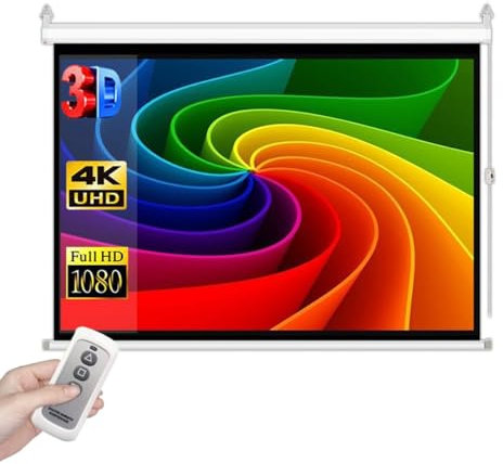 60 Electric Projector Screen 72 Projection Screen Support 4:3 16:9 Aspect Ratio Motorized Floor-Rising Screen Perfect For Meeting, School, Home, Theatre, Cinema Indoor(60inch(16:9))