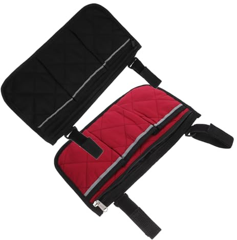 Rollstuhl Hängetasche aus Pp Cotton und Vliesstoff Schwarz | Armlehne Am Bürostuhl, Seiten Organizer mit 2 Stück-pack, für Büro und Persönliche Nutzung