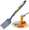 Tenedores de cocina grandes de silicona, tenedor multifuncional para espagueti, resistente al calor, tenedor de carne Plasti-c, tenedor antiadherente para cocina, cocina, hornear, mezcla, color azul