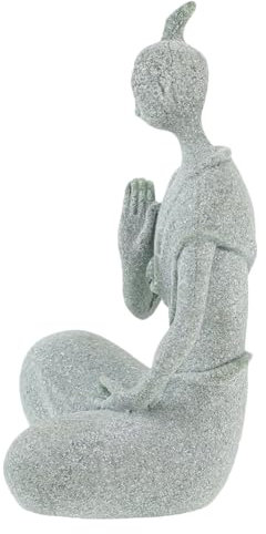 SOIMISS Sandsteinfigur Schreibtischdekoration Chakra Zen Garten Zen Sandstein Mönchsstatuen Meditationsdekor Schreibtisch Sandstein Blumentopf Dekoration Pagode Grüner