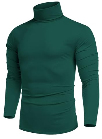 COOFANDY Men's Turtleneck Jumper Long Sleeve Roll Neck Top for Men Basic T-Shirt Lightweight Turtle Neck Sweater Pullover