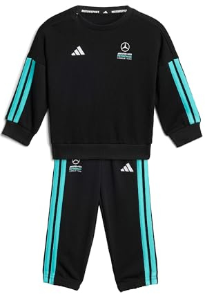 adidas Unisex Baby MERCEDES - AMG PETRONAS FORMULA 1 TEAM DNA BABY JOGGER LONG SLEEVE, black/semi mint rush, 3-6 Months