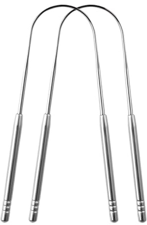 Ram® Tongue Scrappers 2 Pieces U Shaped Tongue Cleaners Stainless Steel Tongue Cleaner