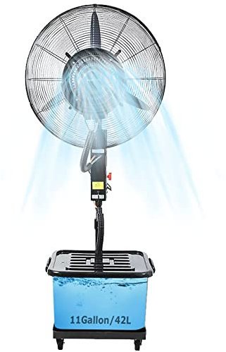 DFGHNBVC Heavy Duty Pedestal Oscillating Fan With Mist, 90掳 Oscillation, Adjustable Height, 3 Cooling Speeds Standing Floor Fan For Industrial Commercial Use,81Cm/31.9In