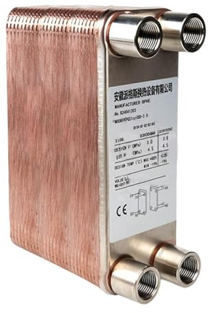 perfk Edelstahl-Wärmetauscher, Wasser-Wasser-Wärmetauscher, auslaufsicher, für Holzöfen im Freien, Bierkühlung, Heizung, Kühlung, 30 Teller
