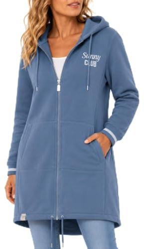 Zwillingsherz Hoodiemantel Hoodie Sweatmantel Sweatjacke Damen mit Kapuze & Reißverschluss – Übergang Frühling Herbst
