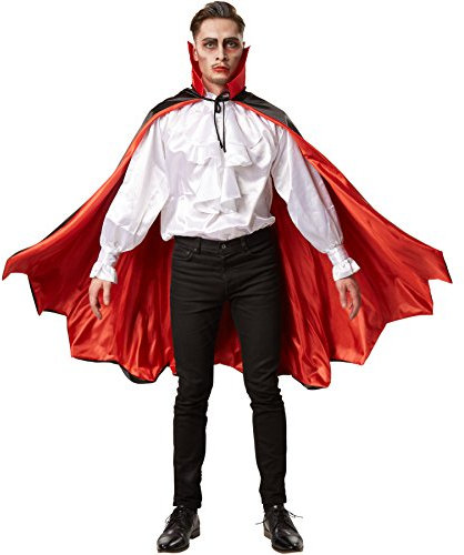 dressforfun Zweifarbiger Vampirumhang mit gezacktem Abschluss Fledermaus Fasching Fastnacht Karneval Halloween Kostüm (94 cm | Nr. 301857)