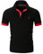 STTLZMC Mens Casual Short Sleeve Polos Tennis Golf Classic Polo Shirts,Black,XL