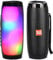 Altavoz Bluetooth con luz LED RGB Recargable de 10 W, Altavoz WiFi y Radio (Negro)
