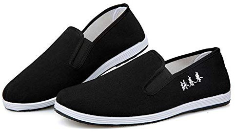 Kung Fu Shoes Traditional Chinese Martial Arts Slippers Soft Comfortable and Light (Numeric_10_Point_5) Black