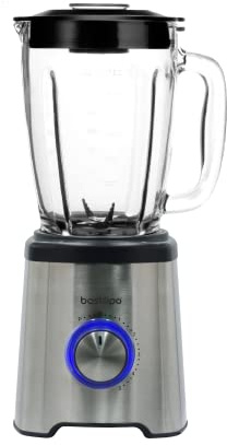 Bastilipo BVA-1200S Stabmixer, 1200 W, 5 Geschwindigkeitsstufen, Glaskanne 1,75 l