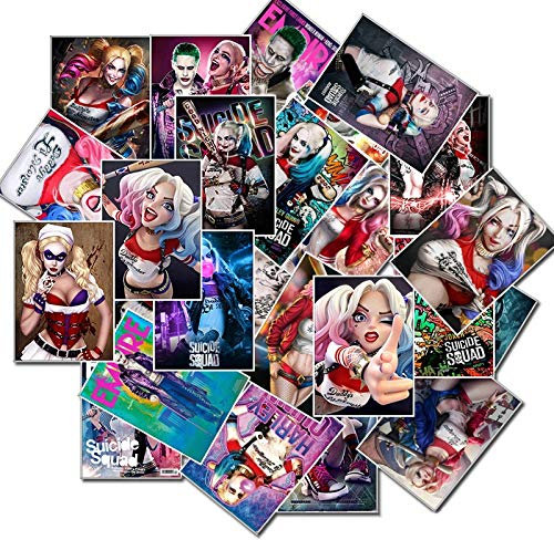 BLOUR Harley Quinn Aufkleber - 25 Stück für Snowboard, Auto, Kühlschrank & mehr - Suicide Squad & Joker Motive