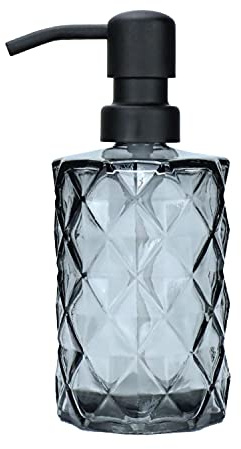 Plomkeest 350ml Seifenspender Klarglas Glas Seifenspender mit rostfreiem Edelstahlpumpe Flüssigseifenspender für Badezimmer, KitchenDecor Ideal für Lotionen, Flüssigseifen