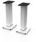 Kanto SX22W Universal Fillable Speaker Floor Stands for Bookshelf Speakers | 22 Tall | Adjustable Isolation Feet | Dedicated Cable Channel | Two Sizes Top Plate | Fill Bags Incl. | White | Pair