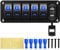 12V/24V Schalter Panel Schaltpanel, Dual-USB-Ladegerät 4.8A LED Voltmeter, Zigarettenanzünder 5 Kippschalter EIN/AUS zum Auto Marine für Pkw Lkw Boot Anhänger Wohnmobil UTV ATV