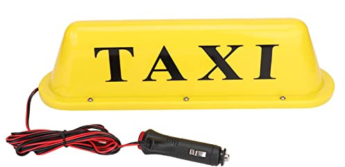 Tomotato Luz de Taxi, Luz de Taxi Magnética, Letrero de Taxi Magnético Led de 12 V, Lámpara de Luz Súper Brillante en la Azotea del Coche con Encendedor de Cigarros(Amarillo)
