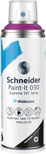Schneider Paint-It 030 Supreme DIY Acryllack (hochdeckende Sprühfarbe, UV-beständig, 200 ml, Acrylspray für fast alle Untergründe) violet matt