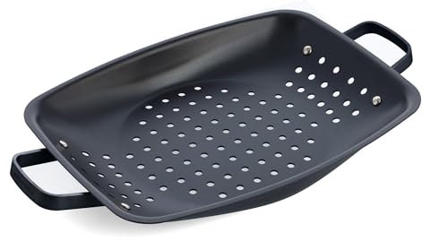 Merten & Storck Carbon Steel Bandeja de Acero al Carbono Pre-Seasonada, Grill, Cocina de Exterior, Barbacoa, Negro
